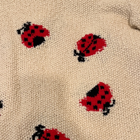 Anthropologie Beige Ladybug Turtleneck Sweater - Picture 4 of 10